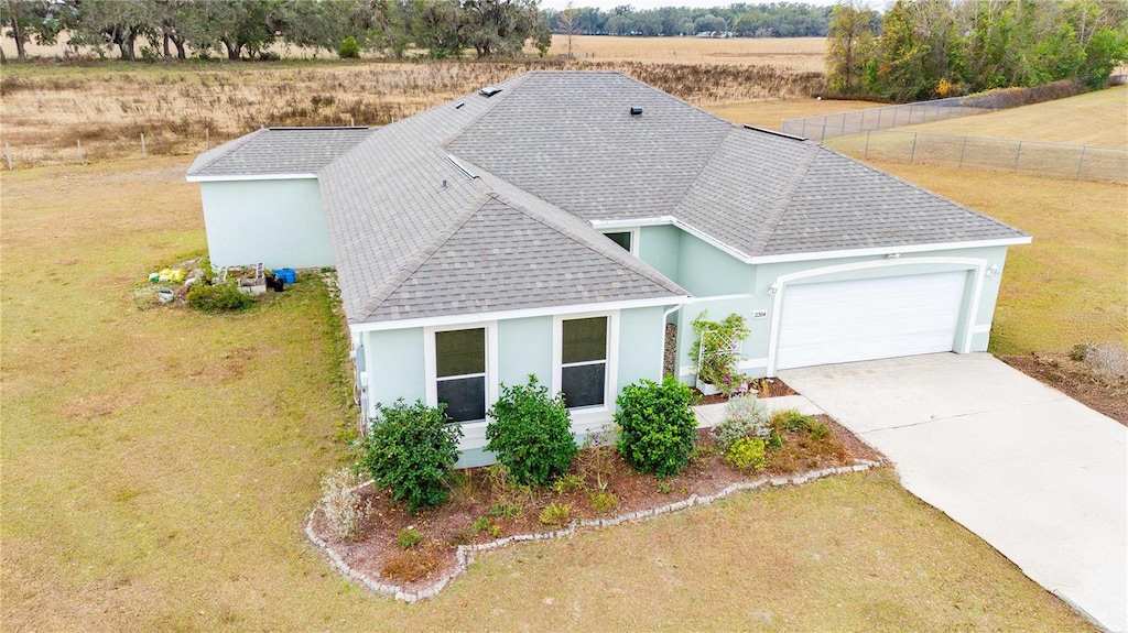 bird's eye view featuring a rural view