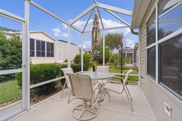 view of sunroom