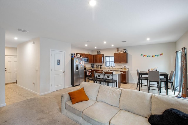 view of carpeted living room