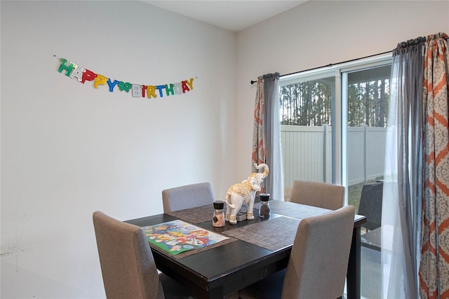 view of dining space