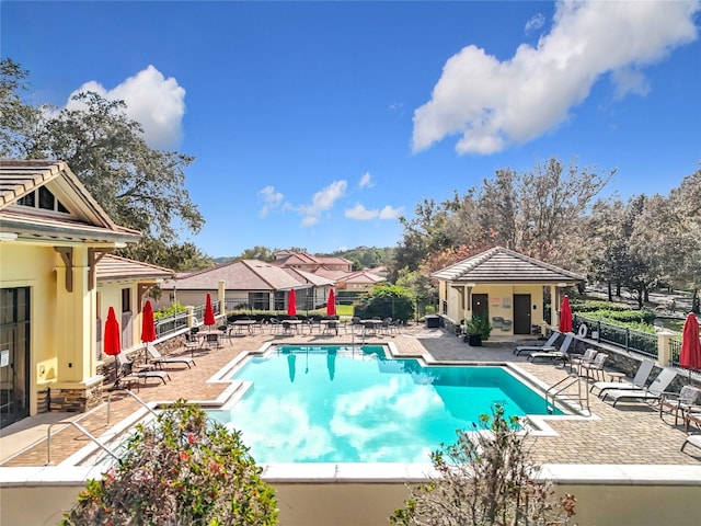 view of pool with a patio