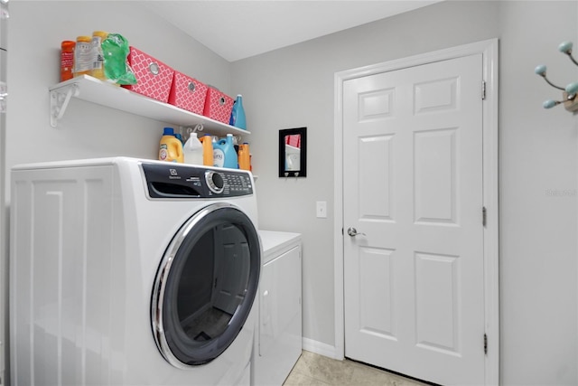 laundry area featuring washer and dryer