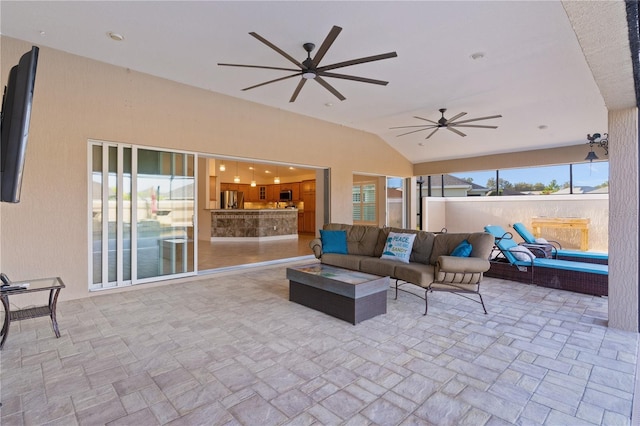 view of patio with an outdoor living space