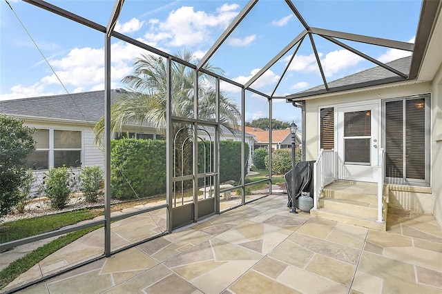 view of unfurnished sunroom