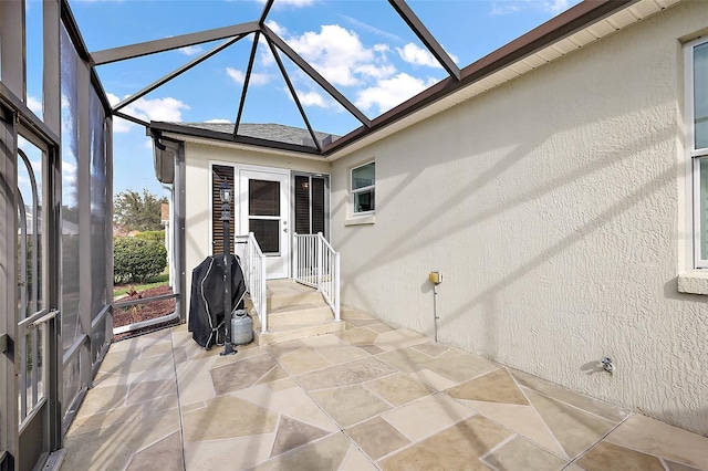 view of unfurnished sunroom