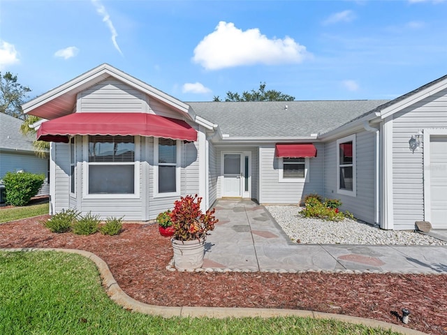 view of single story home