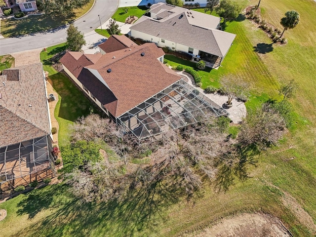 aerial view with a residential view