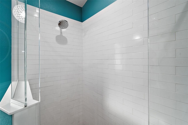 interior space with tiled shower