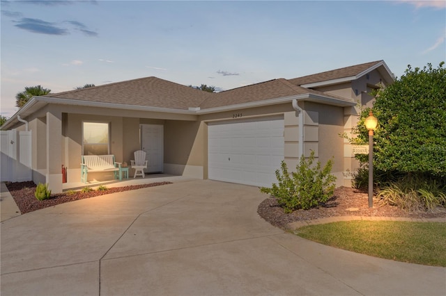 view of front of house with a garage