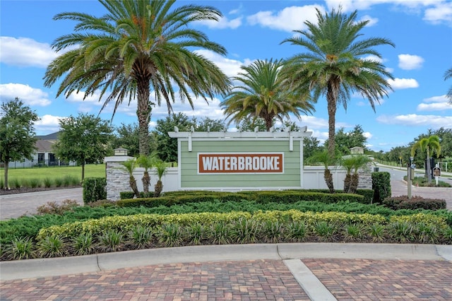 view of community sign