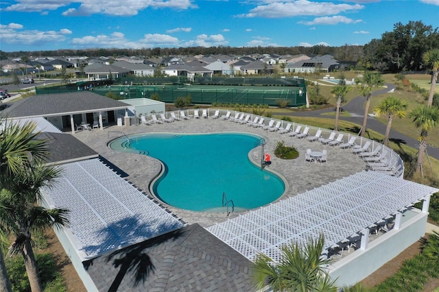 view of pool featuring a patio area