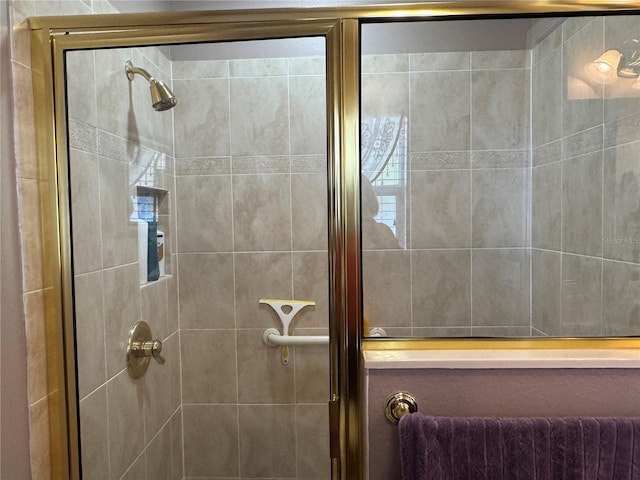 bathroom featuring walk in shower