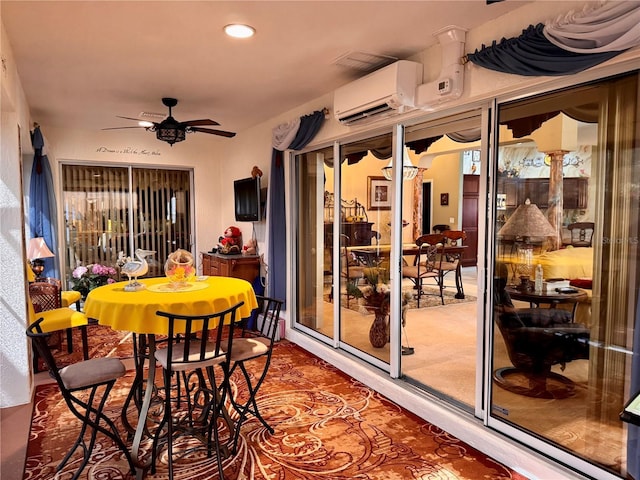 exterior space featuring an AC wall unit