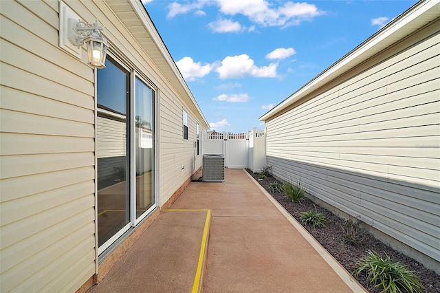 view of patio featuring central AC