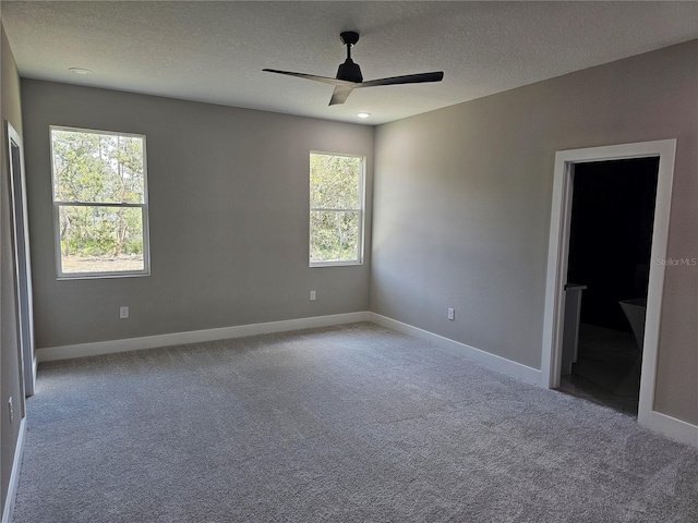 42200 Chinaberry St, Eustis, FL 32736 - spare room with a textured ceiling, carpet, baseboards, and ceiling fan