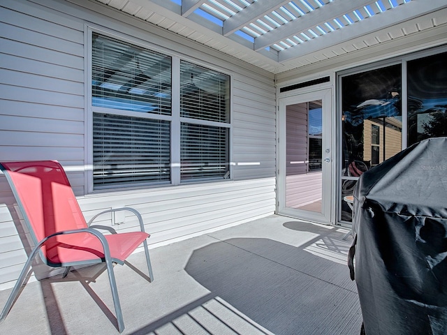 view of patio with a pergola