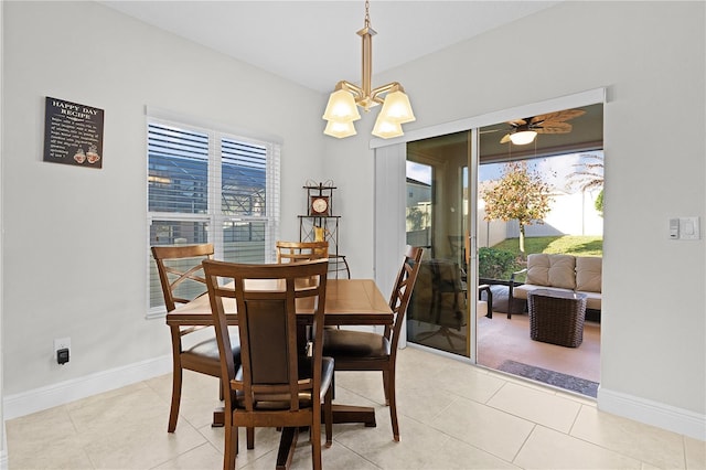 1741 Bonser Rd, Minneola, FL 34715 - dining area with a chandelier and light tile patterned flooring