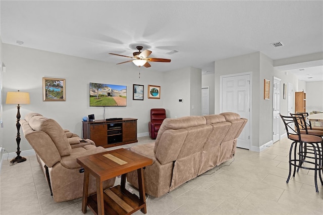1741 Bonser Rd, Minneola, FL 34715 - living area featuring a ceiling fan and light tile patterned floors