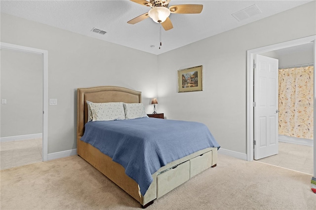 1741 Bonser Rd, Minneola, FL 34715 - tiled bedroom with carpet flooring and ceiling fan
