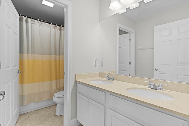 1741 Bonser Rd, Minneola, FL 34715 - bathroom with double vanity, tile patterned flooring, and shower / bath combo
