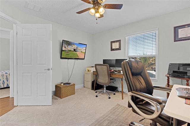 1741 Bonser Rd, Minneola, FL 34715 - office area with a ceiling fan and carpet