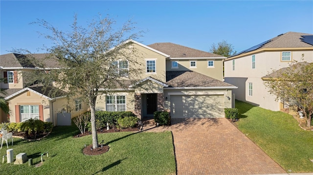 view of property with a front lawn