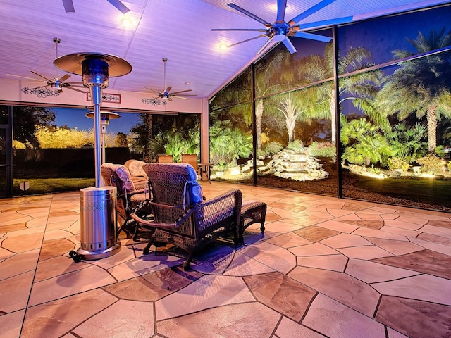 view of patio with ceiling fan