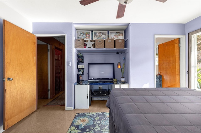 bedroom featuring ceiling fan