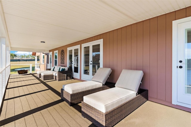 deck with french doors