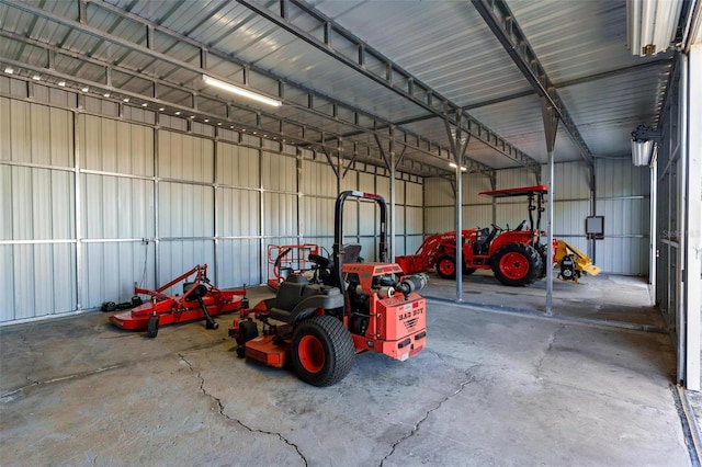 garage with a carport