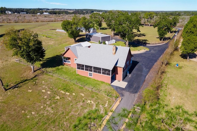 drone / aerial view featuring a rural view