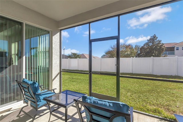 view of sunroom