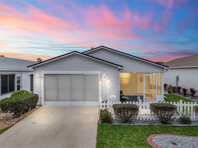 view of front of home featuring a garage