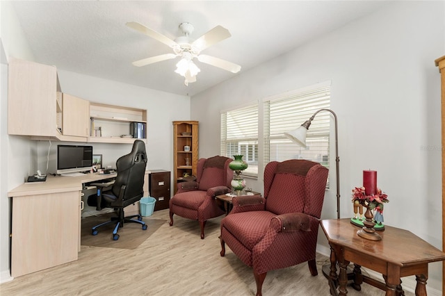 1904 De Hoyos Pl, The Villages, FL 32159 - office featuring light wood-type flooring and a ceiling fan