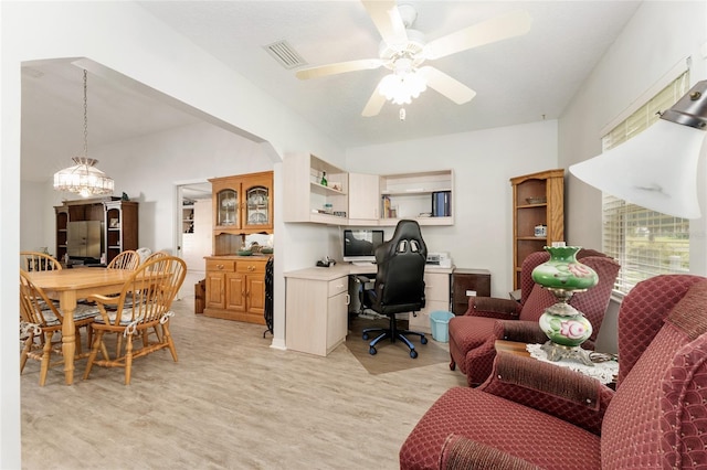 1904 De Hoyos Pl, The Villages, FL 32159 - office space featuring light wood-style flooring, ceiling fan, and visible vents