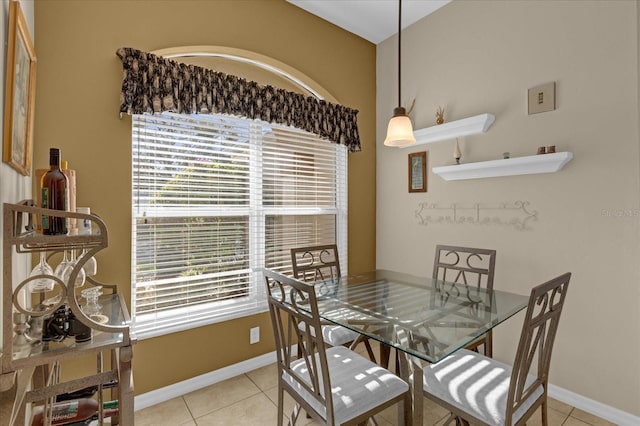 view of tiled dining space