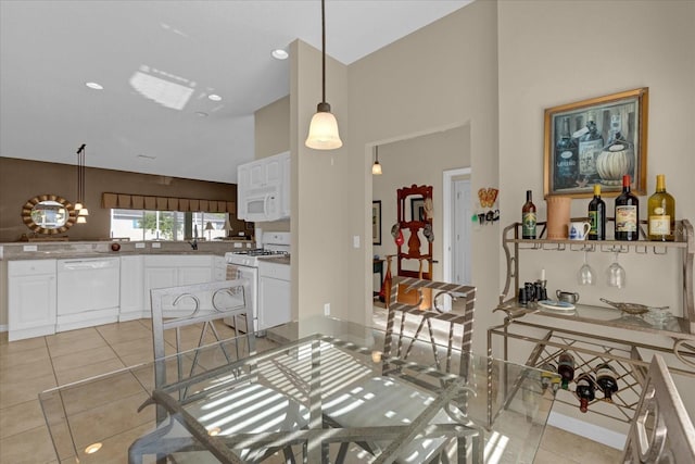 view of tiled dining space