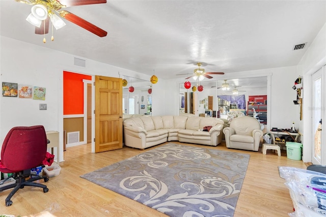 living room featuring wood-type flooring