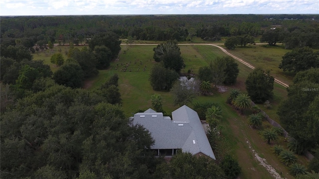 drone / aerial view featuring a rural view