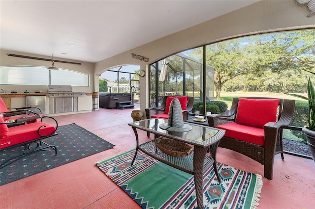 view of sunroom