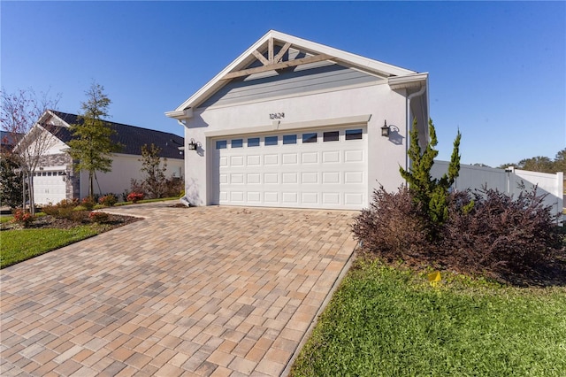 view of front of home with a garage