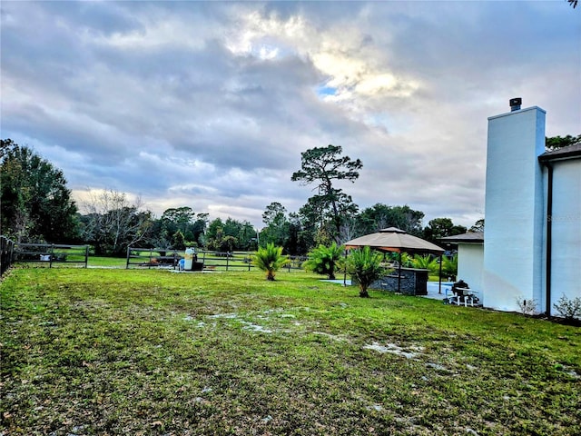 view of yard featuring a gazebo