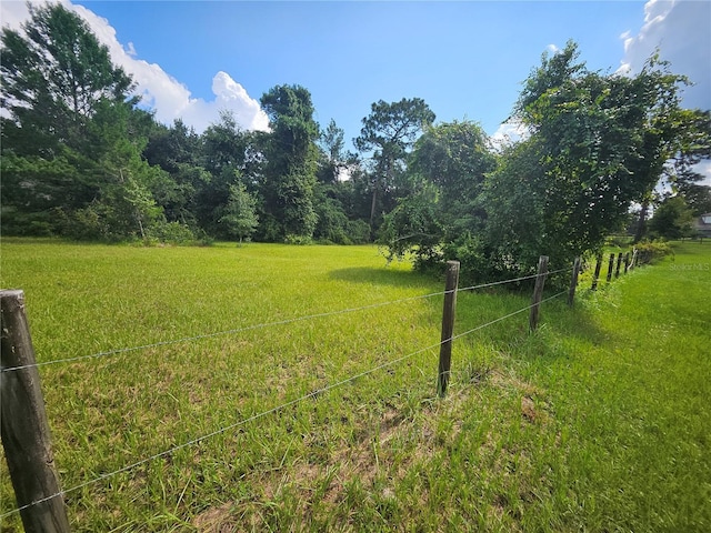 view of yard featuring a rural view