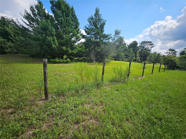 view of yard with a rural view