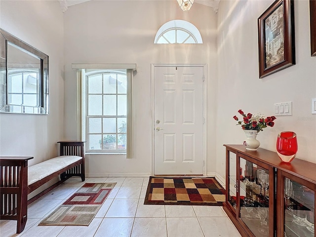 view of tiled entrance foyer