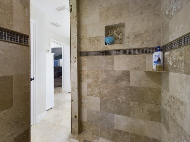 bathroom featuring a shower