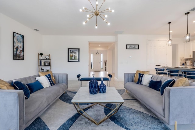 410 Cheeota Ct, Minneola, FL 34715 - living area with a chandelier