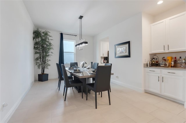 view of tiled dining room