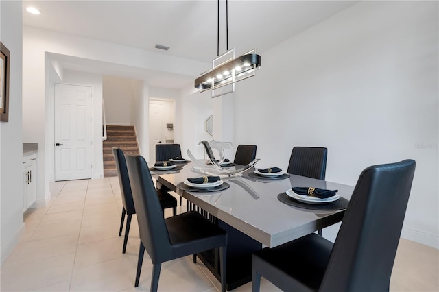 view of tiled dining room