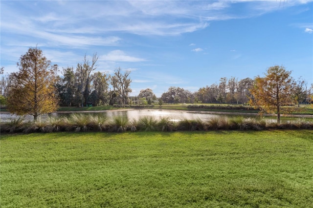 view of yard featuring a water view